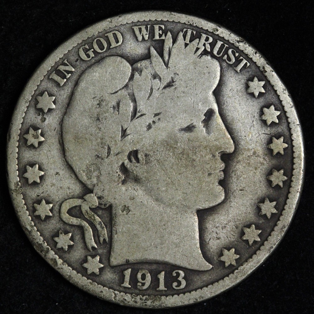 1913 Barber Silver Half Dollar VG E381 ZIKHA