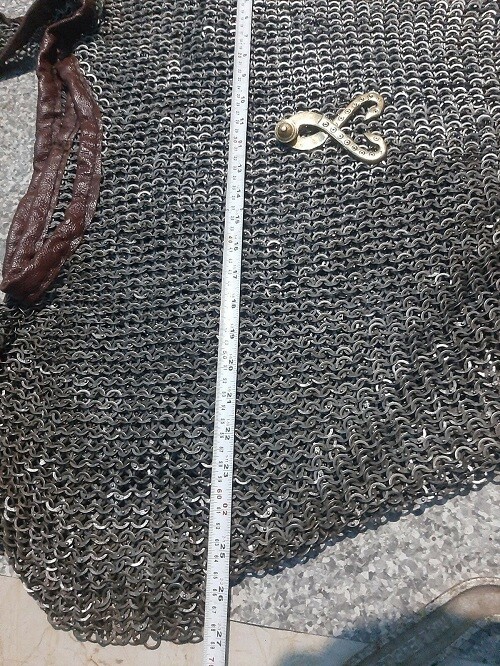 Medieval 9 mm Chainmail flat riveted with solid ring L size roman lorica hamata