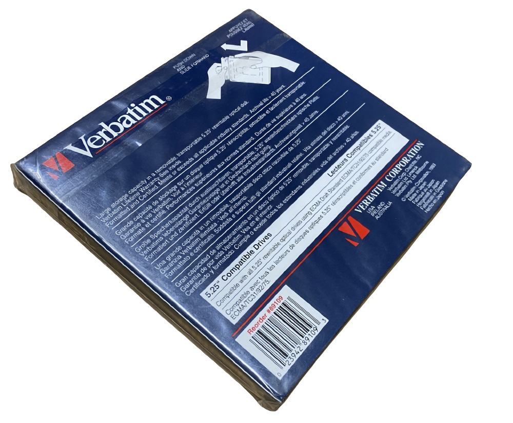 Verbatim VBR5E4 5.25" Optical Disk 1.3 GB Rewriteable
