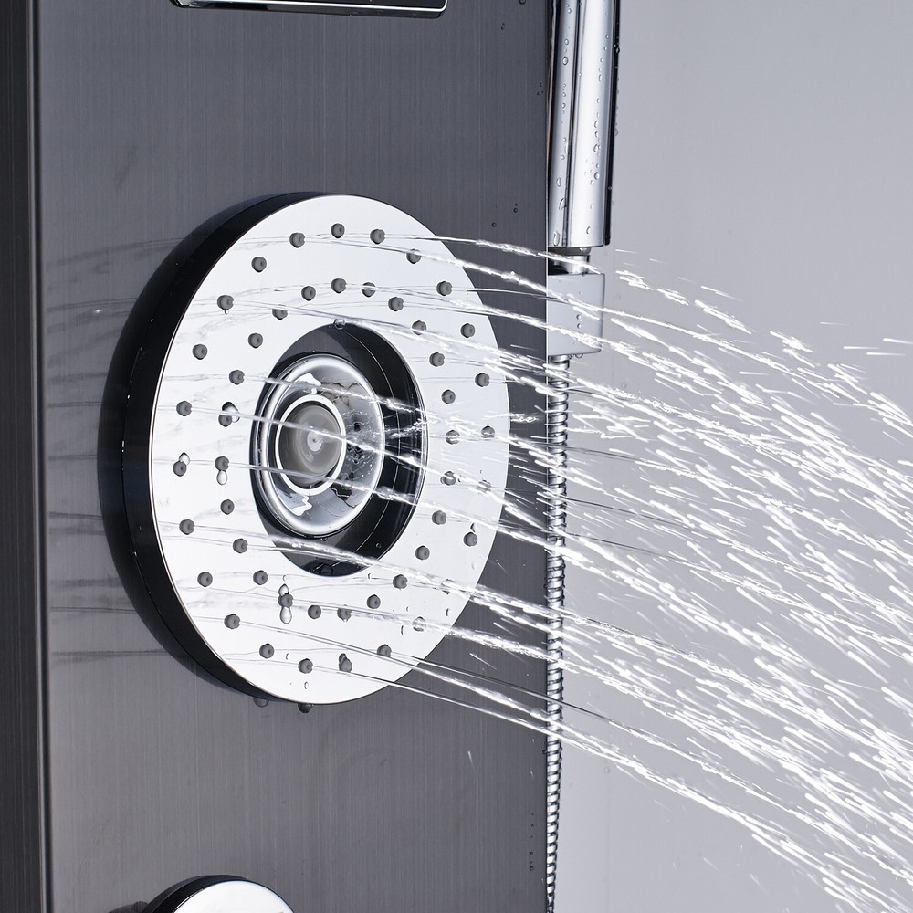 Stainless Steel Shower Panel Tower System LED Rain&Waterfall Massage Jet Spraye