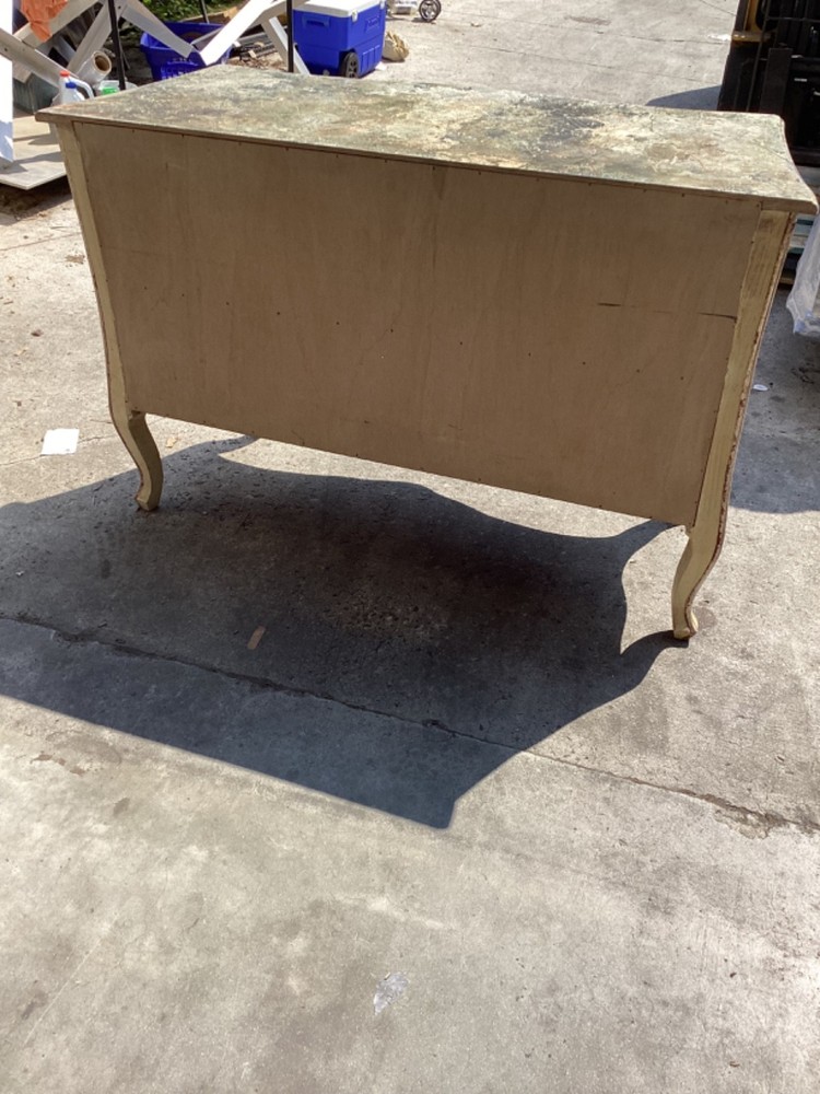 Italian Rococo Style Hand Painted Serpentine Commode Chest
