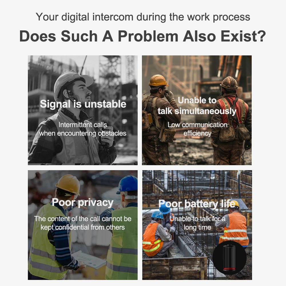 Full Deplux Mesh Bluetooth Intercom Headset Communication System for Industry