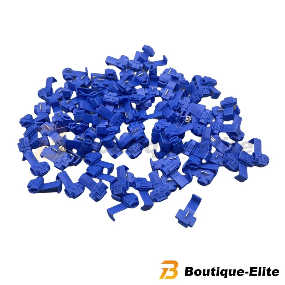100-PCS Blue Electrical Cable Connectors Quick Splice Lock Wire Terminals Crimp