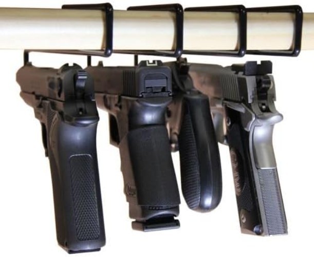 Efficient Handgun Storage Solution: 4 Pack Gun Hangers for Safes & Cabinets