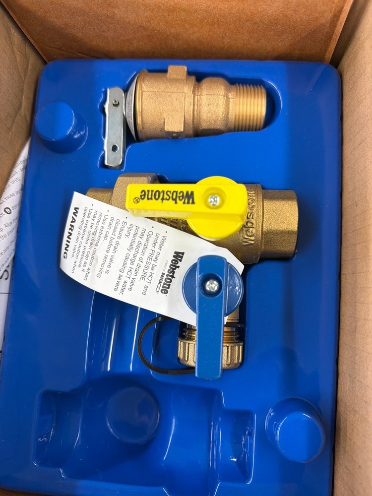 Webstone 3/4 in. EXP Ultra-Compact Tankless Water Heater Valve Kit, Brass Valves