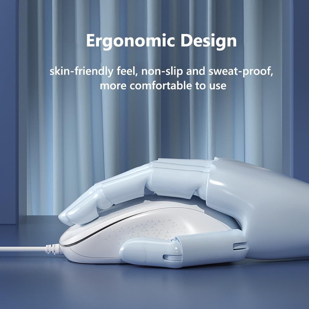 USB Silent Wired Computer Mouse Easy Click 1200DPI Portable Windows Black