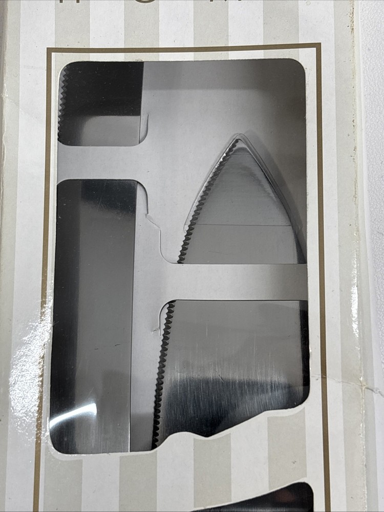 2 Piece Clear Acrylic Handle Stainless Steel Cake Serving Set New Read