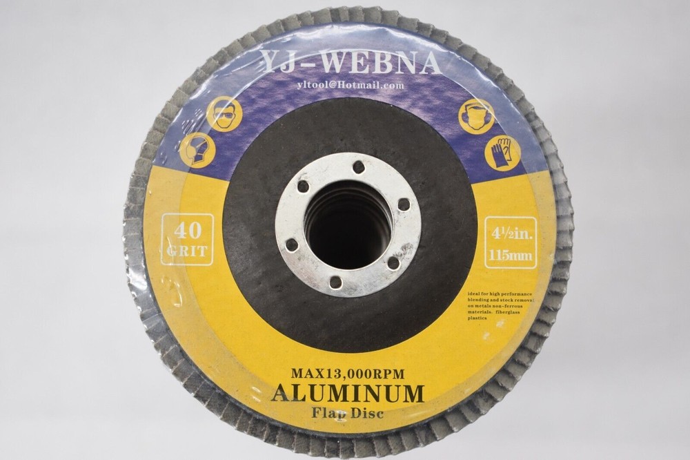 Fine Processing 40-Grit 4.5" Flap Discs Grinding Wheels Aluminum Oxide 50 Pack