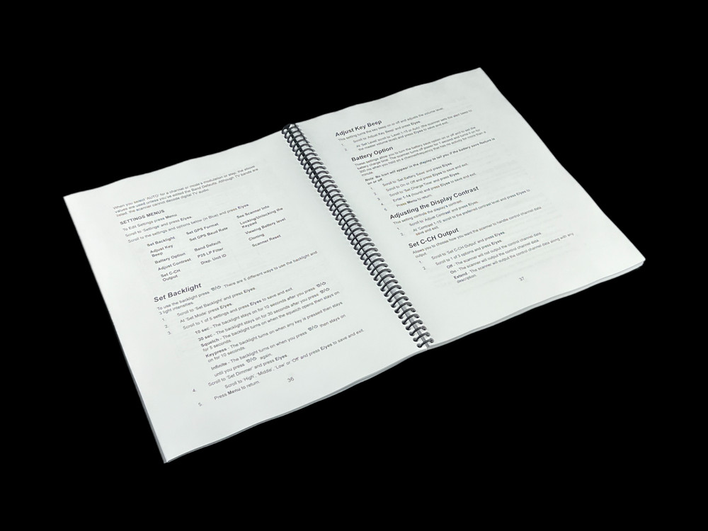 Uniden BCD325P2 Instructions Operating Manual User Guide Coil Bound
