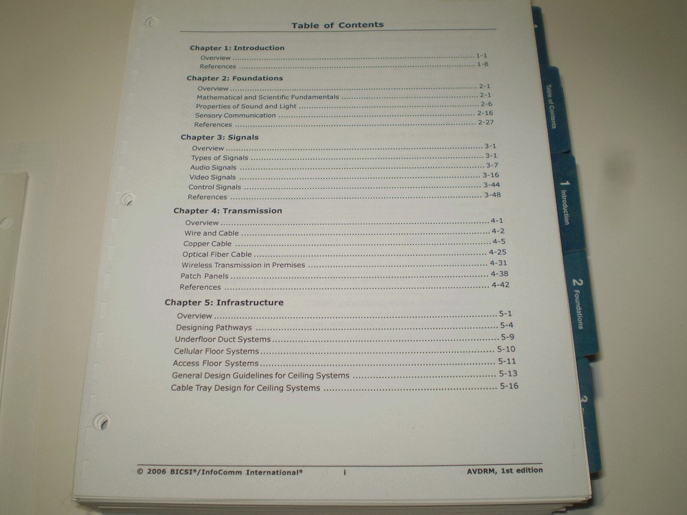 BICSI AV (Audio/Video) Design Reference Manual (AVDRM) 1st edition