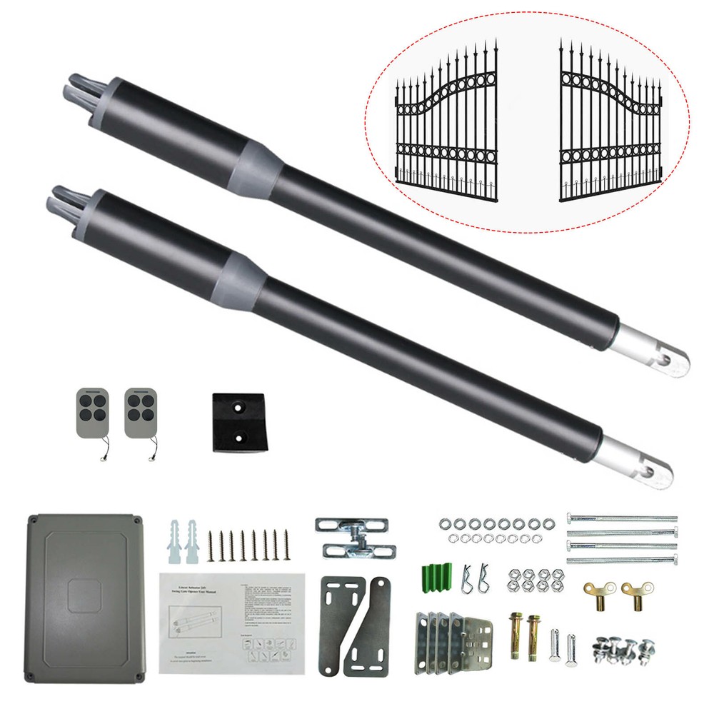 650LB Automatic Heavy Duty Arm Dual Swing Gate Opener DC Motor Remote Control US