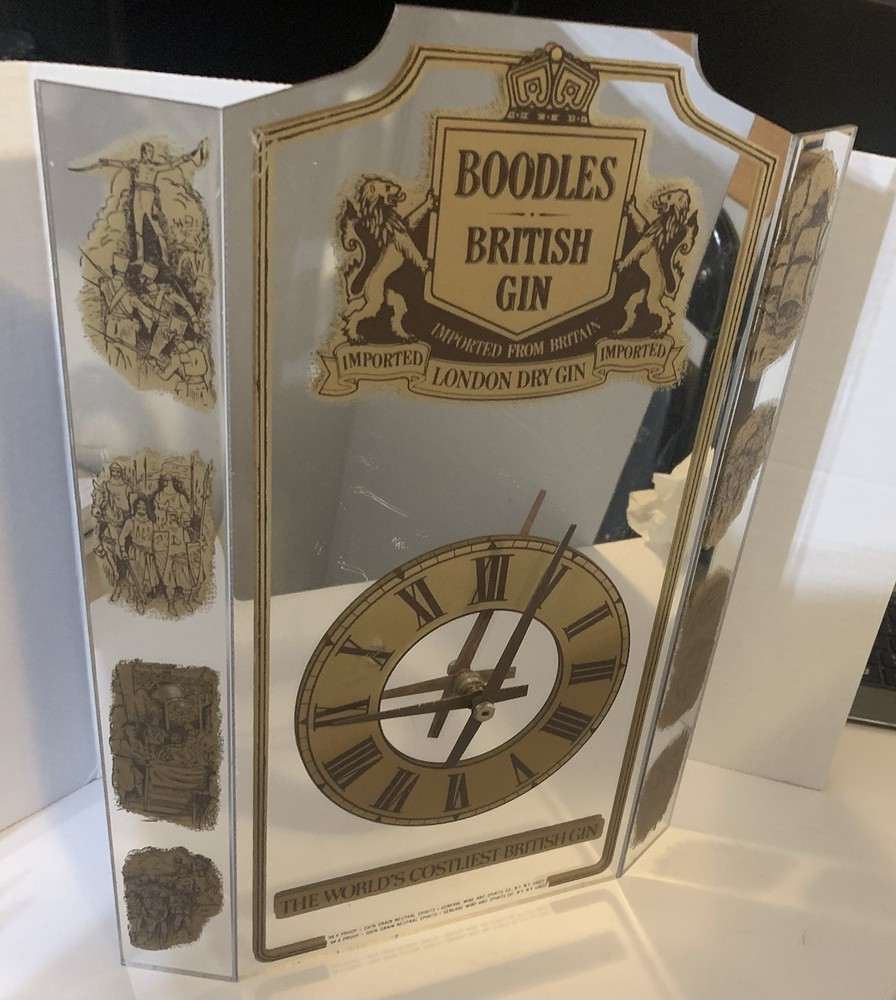 Boodles British Gin, Mirror Clock, Vintage