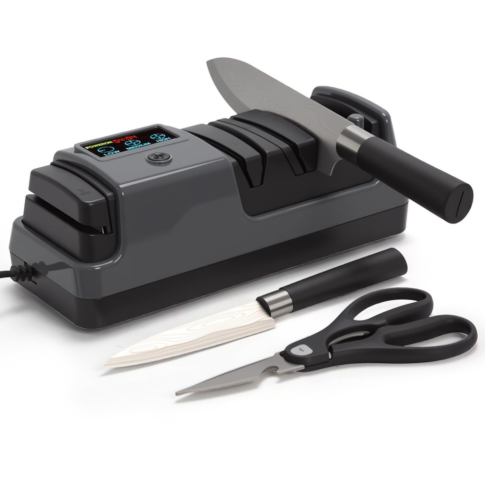 Professional 3-Stage Sharpener for Kitchen , LCD Screen, 100% Diamond Abrasiv...