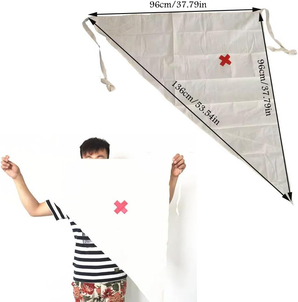 2 Pack First Aid Triangular Bandage with Red Cross Sign Fabric First Aid Triangl