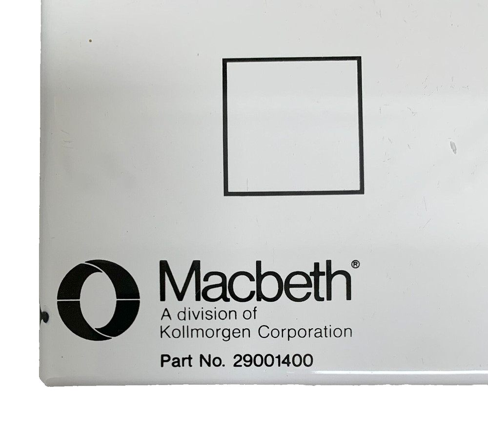Macbeth densitometer reflection calibration plate Part #29001400