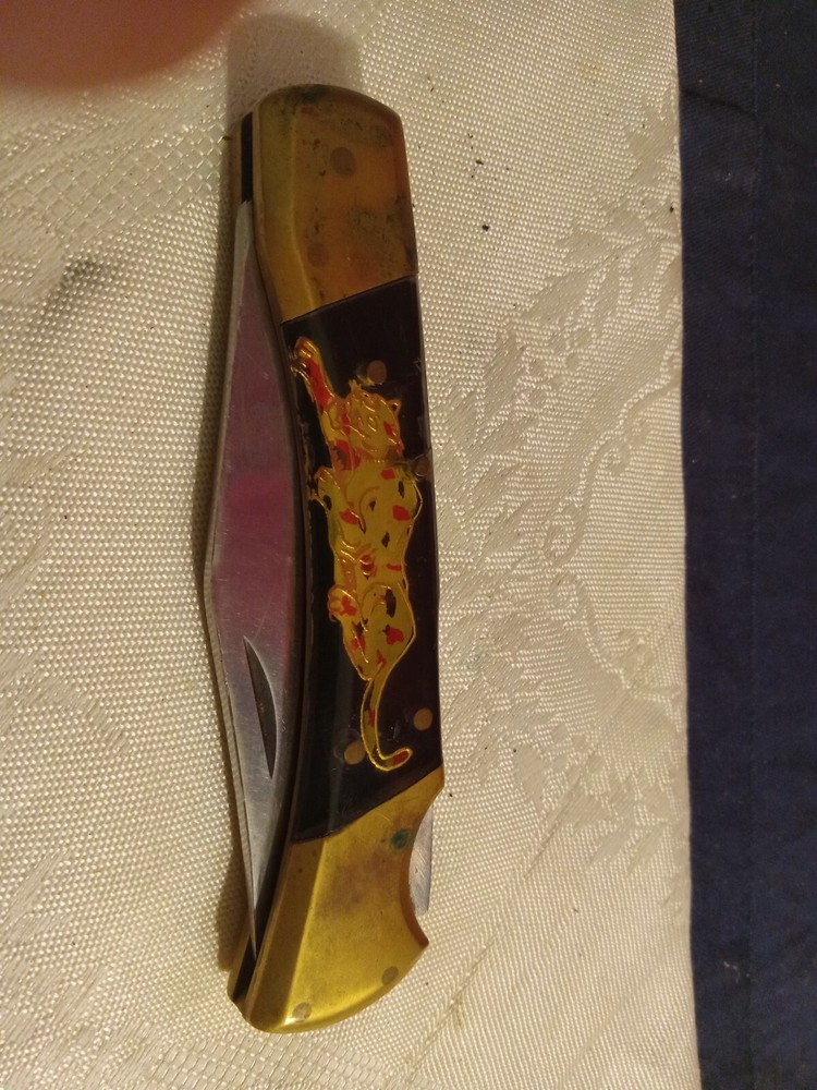 Vintage Leopard Lockback Knife