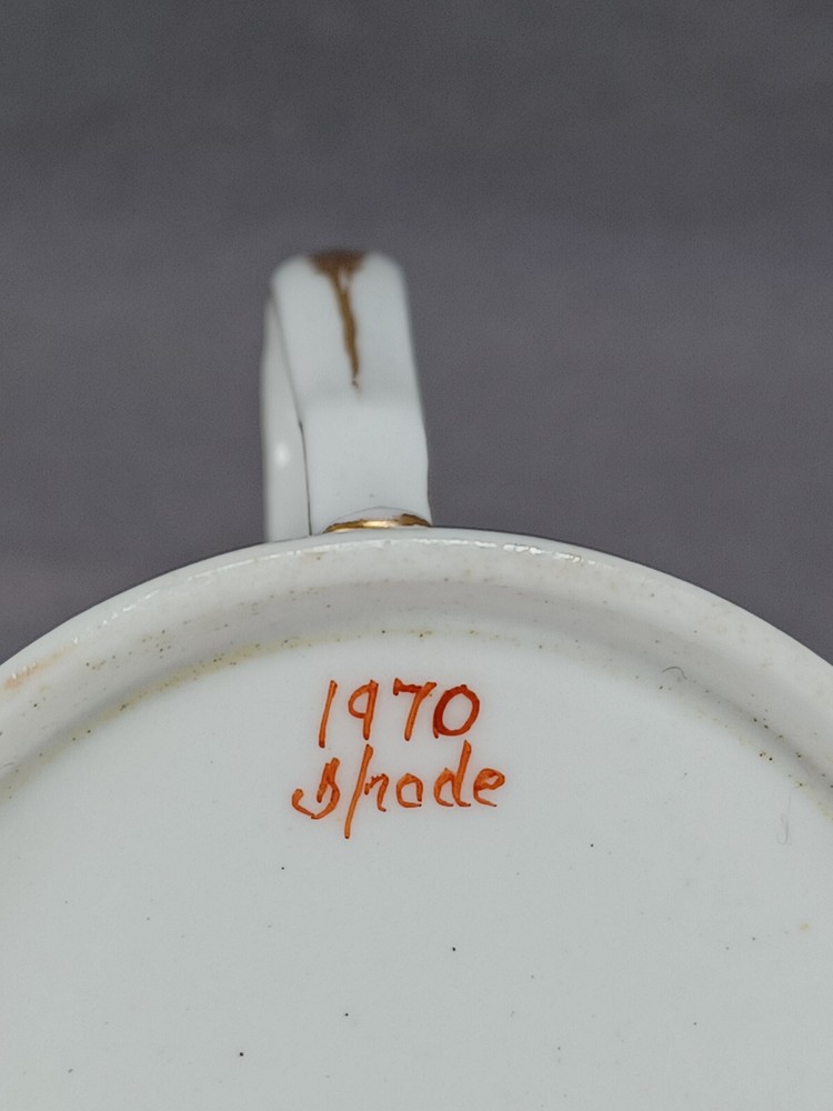 Spode Pattern 1970 Gold Leave & Blue Band Porcelain Coffee Can Circa 1815