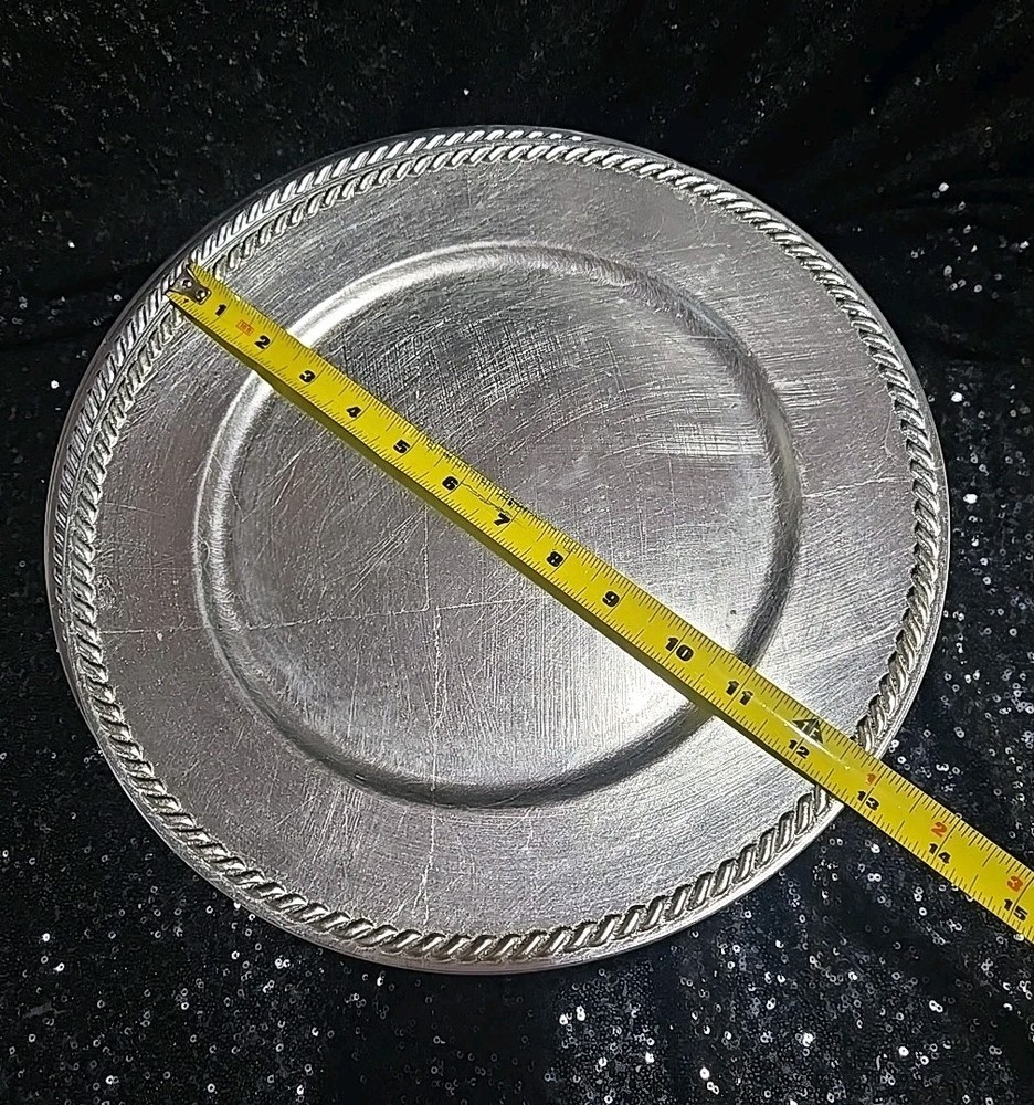 39pc 13" Round Solid Silver CHARGER PLATES Party Event Tableware Wedding Banquet