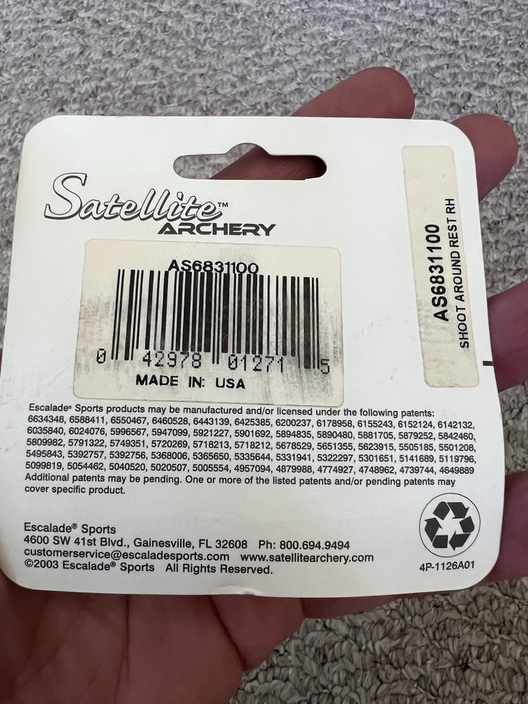 Satellite Archery RH Shoot Around Arrow Rest