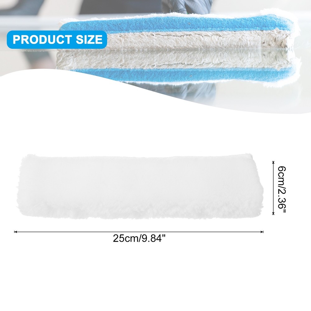 Microfiber Window Scrubber Replacement Head 9.84" White