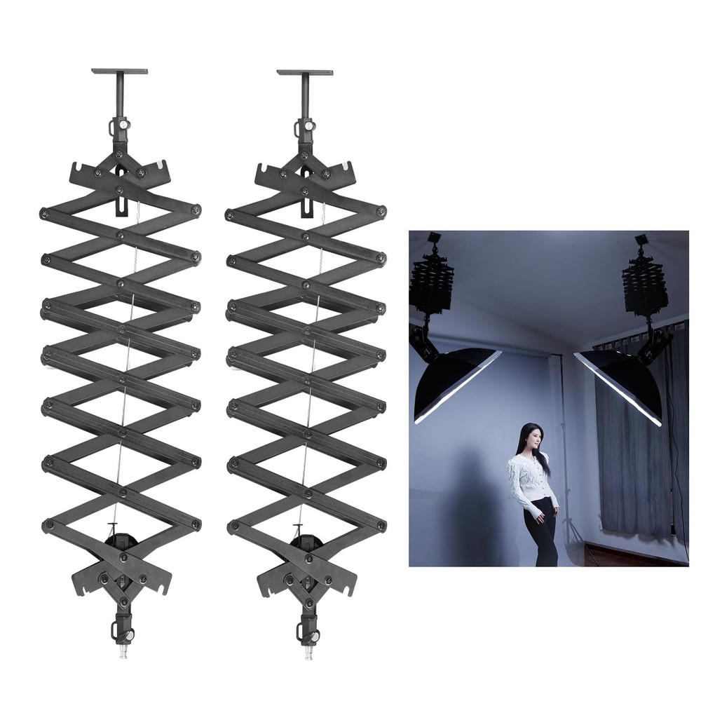 Drop Pantograph for Studio Ceiling Rail System 2M Arm Wall Mounted Hinged 2Pk