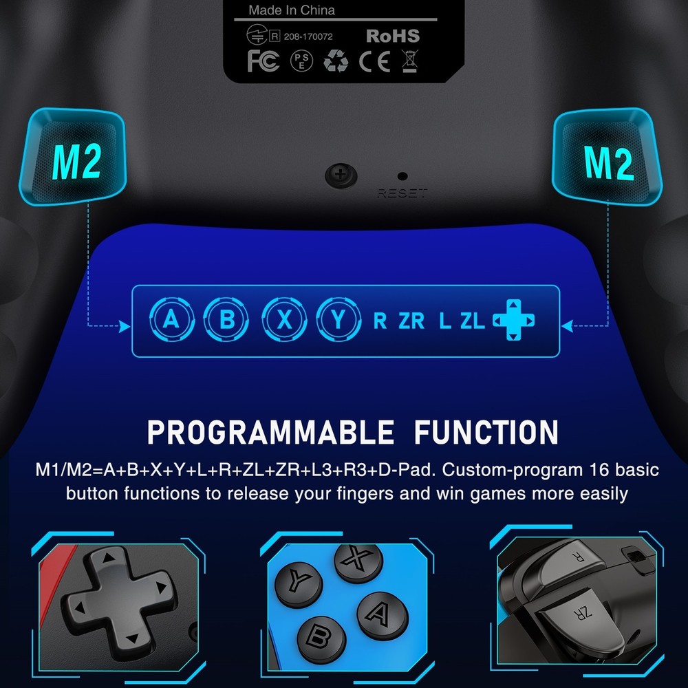 2Pcs Wireless Switch Controller for Nintendo Switch/Switch 2/Lite/OLED Controlle