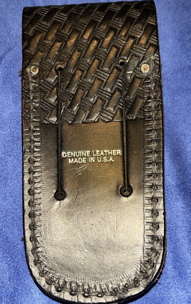 Leather Knife Sheath Case Black 5.75” Long , Belt Loop,Snap Close