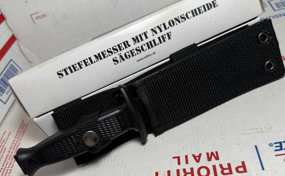 STURM MILTEC COMBAT KNIFE / MULTI-PURPOSE SERRATED BOOT KNIFE W/ SHEATH (