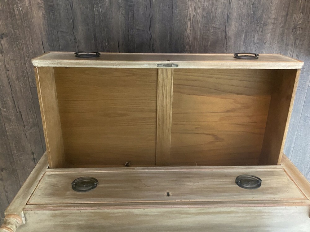 Signed Kittinger Mahogany Drawer Rolling Buffet Server Cart with Brass Gallery