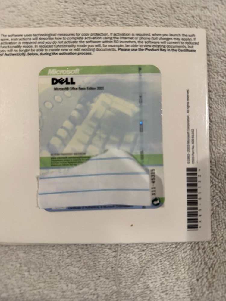 Microsoft Office Basic Edition 2003/CD With Activation Code/Key