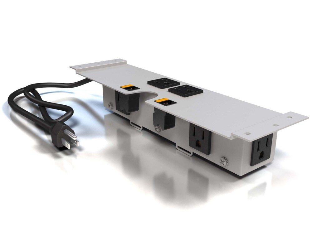 Dekko Villa silver 2 power + 2 data + 3 under surface power module