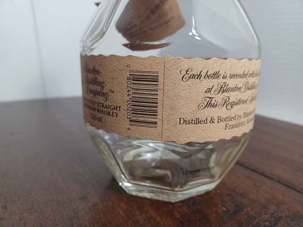Blantons Bourbon Empty Bottle with Stopper (Letter O)