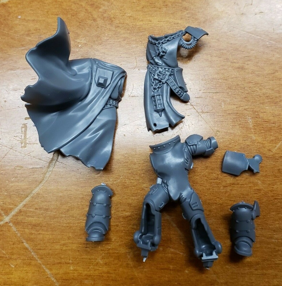 Warhammer 40k Black Templar Bits Marshal Power Armor Torso Legs Cape Set