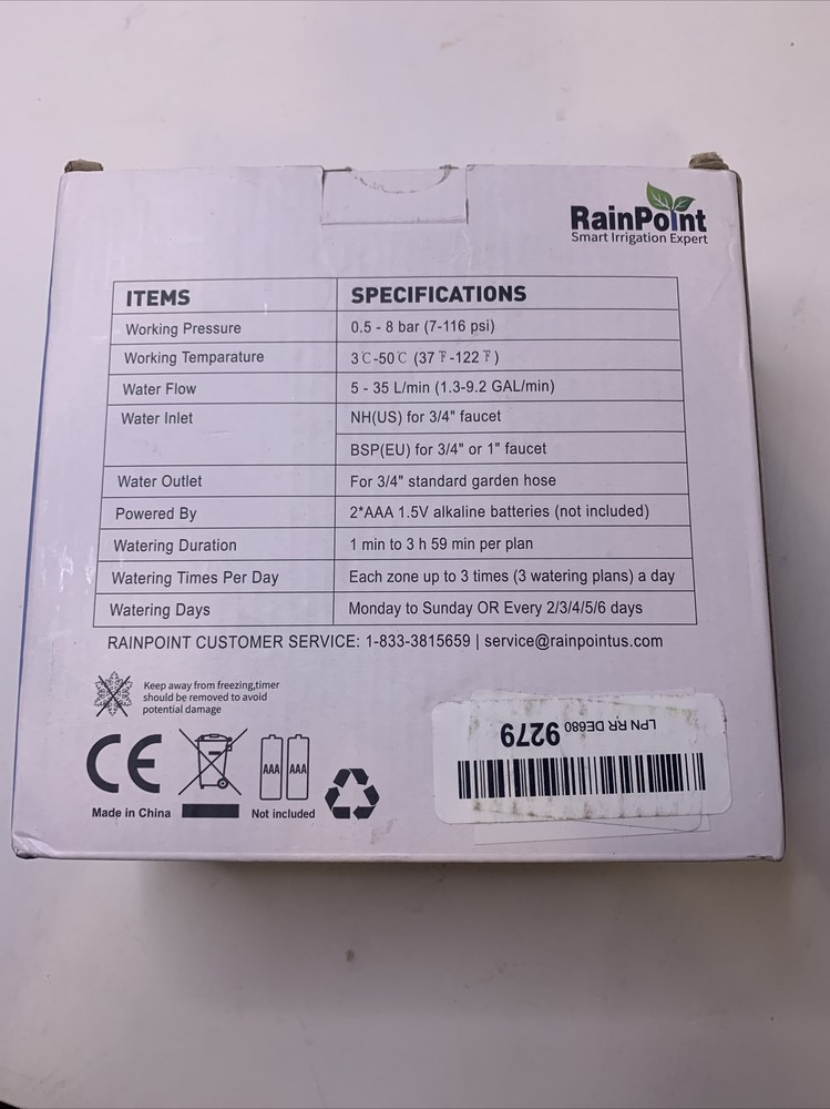 Rainpoint 2-Zone Digital Sprinkler Timer Hose Water Timer , MODEL #ITV201P