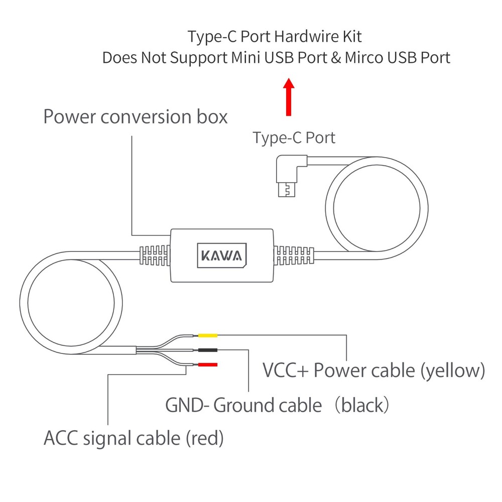 KAWA Dash Cam Hardwire Kit for MINI 3