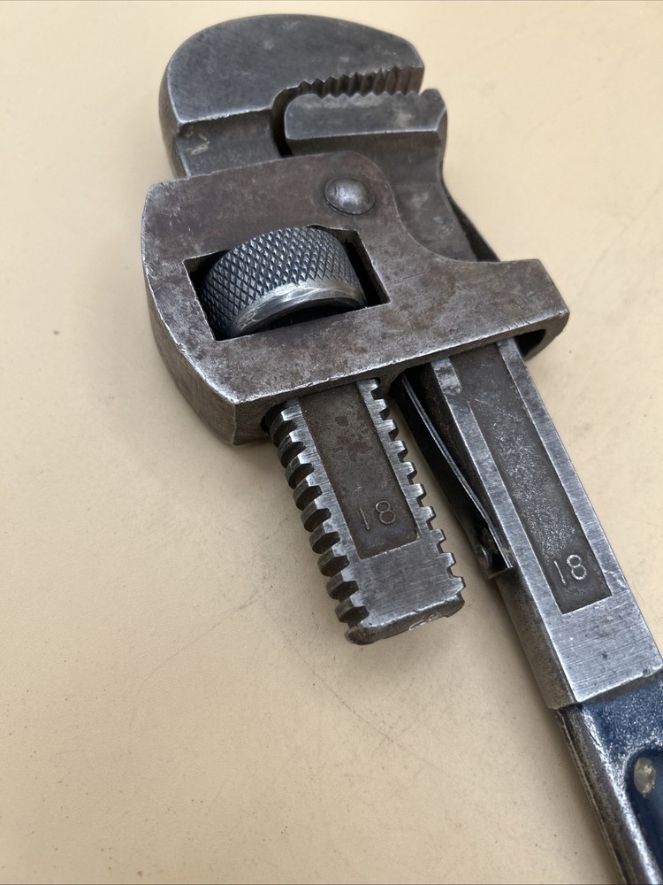Vintage 18" Blue Grass Pipe Wrench