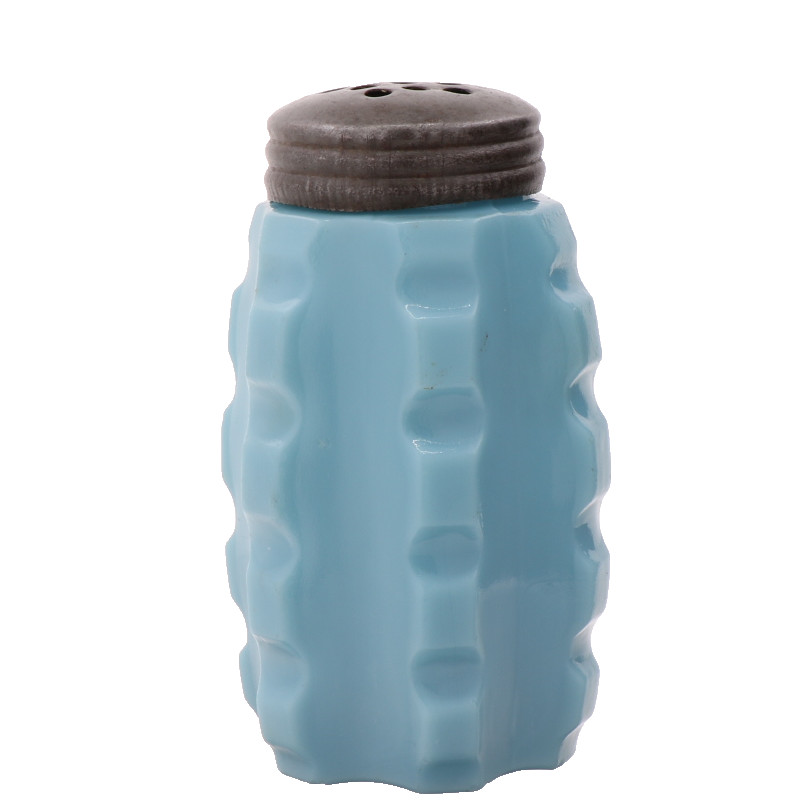 Victorian Era EAPG Unknown Maker Broken Column Single Blue Glass Salt Shaker 3"