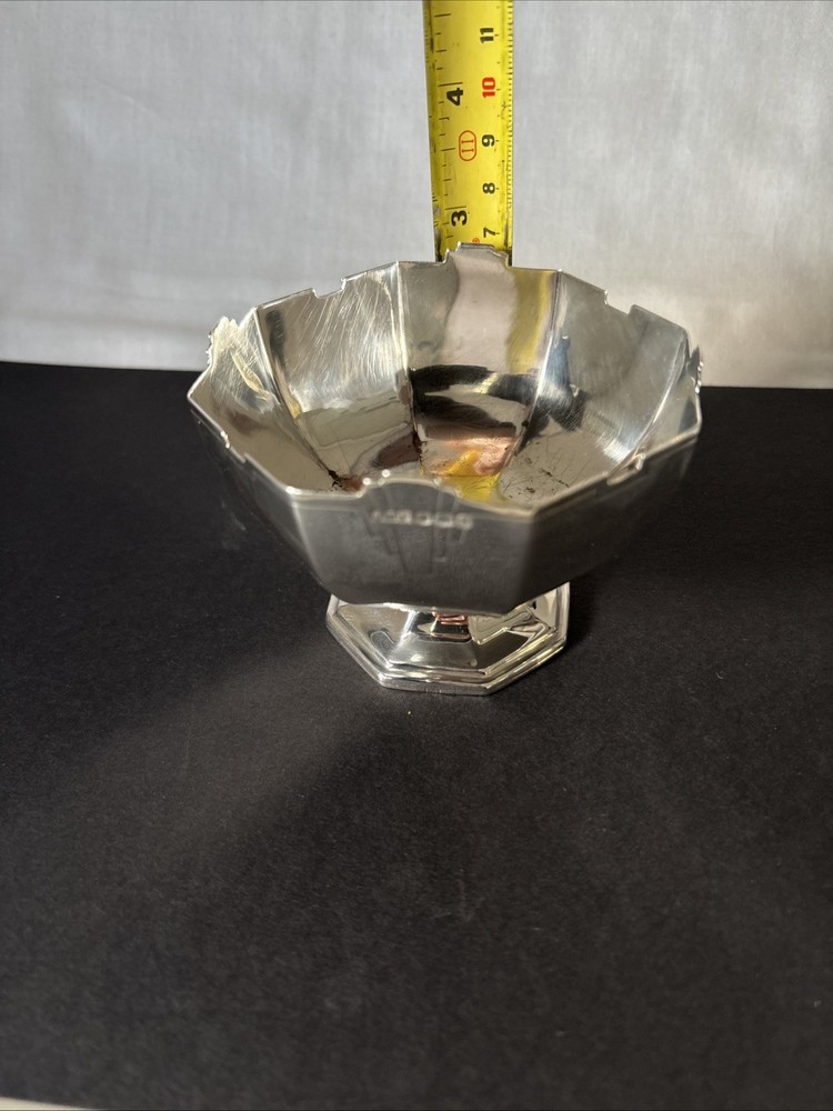 Solid silver Octagonal art deco bowl John Henry Potter Sheffield 1935 100.6grms