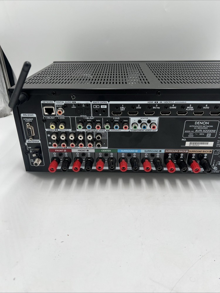 Denon In-Command AVR-X2200W 7.1 Channel Receiver - Powers On - As Is