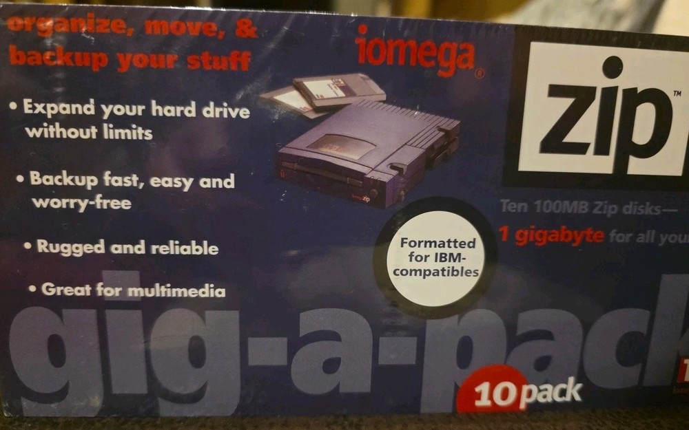 10 PACK Iomega Zip 100 Disk gig-a-pack Sealed