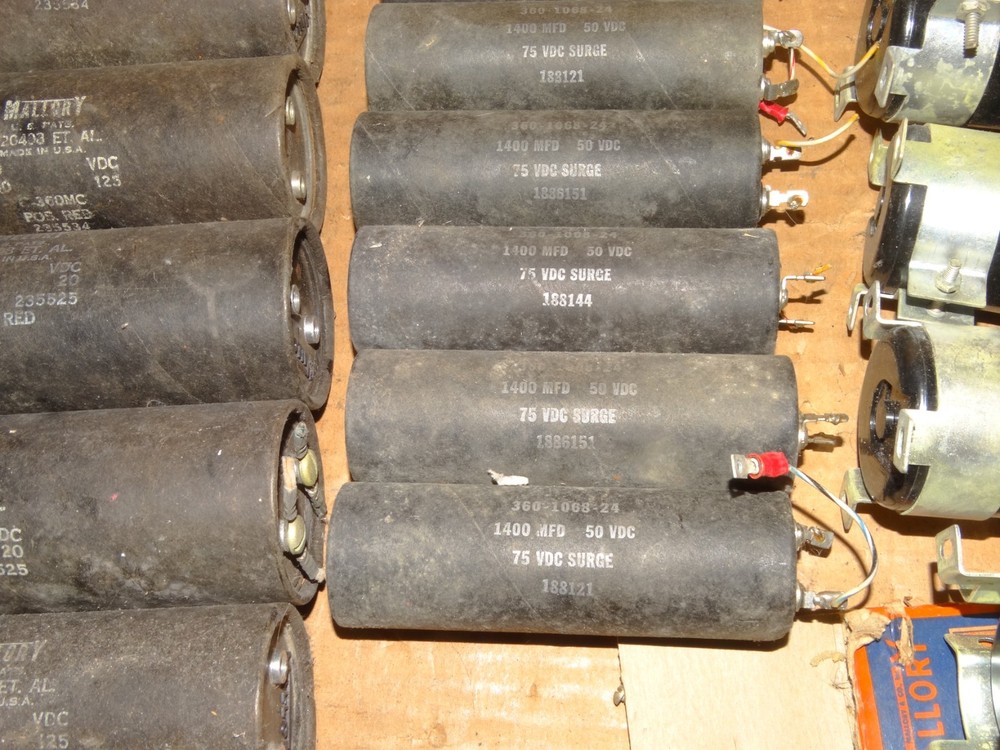 19 x Vintage Mallory-Sprague-GE Etc... Large Capacitor Pulls
