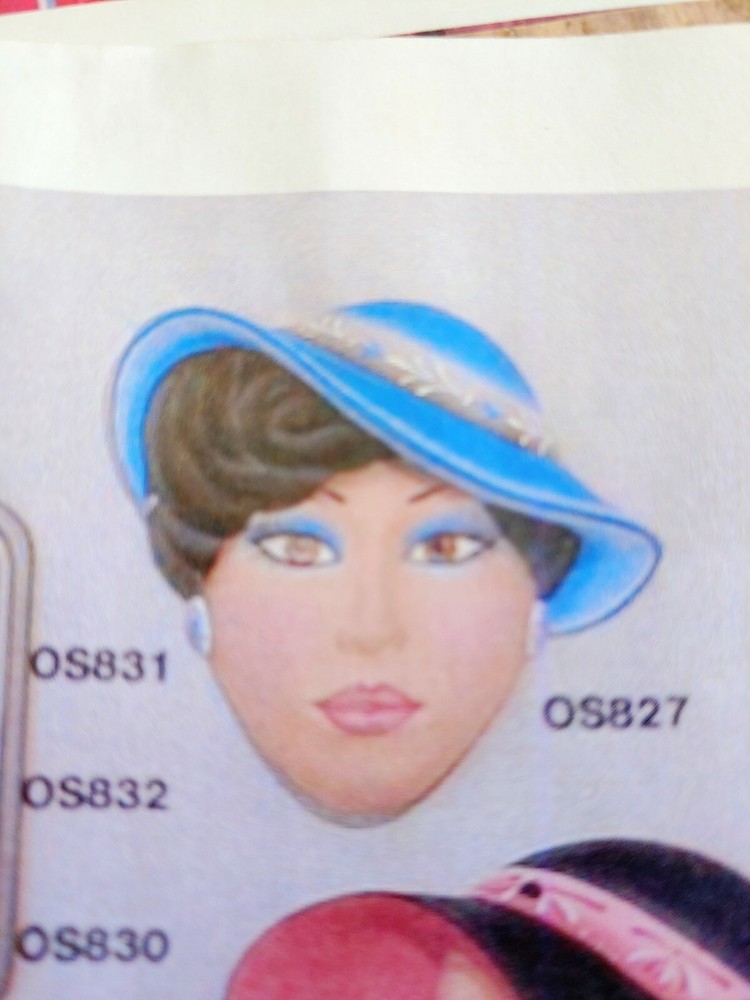 Ceramic bisque mask lady with hat u paint