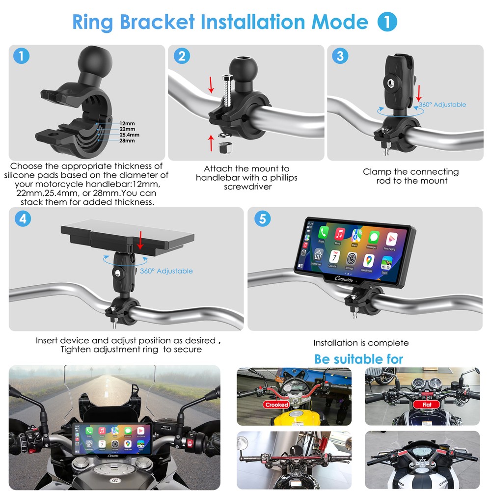 CARPURIDE U-shaped Bracket Suitable for Carpuride W502/W702
