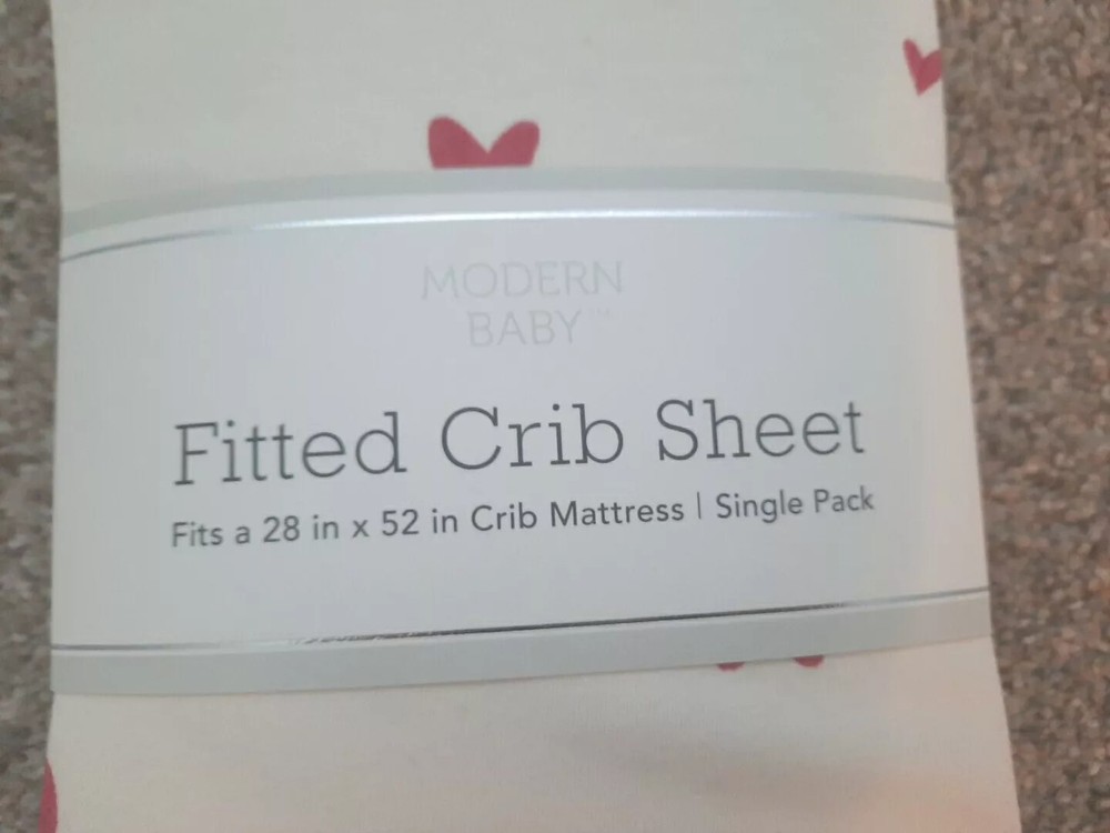Fitted Crib Sheet Hearts New With Tags