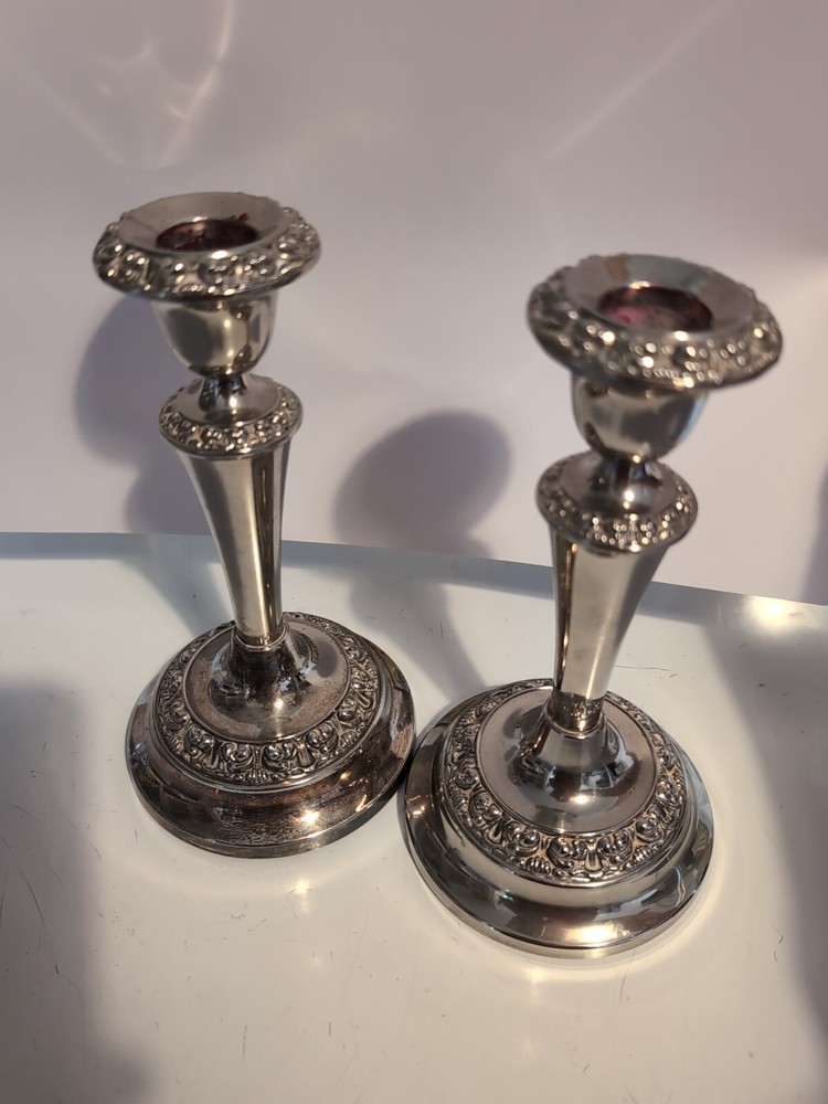 Pair Of  IANTHE SILVER PLATE CANDLESTICK 7.25"