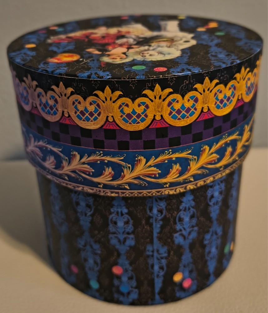 Punch Studio Harlequin trinket storage box round