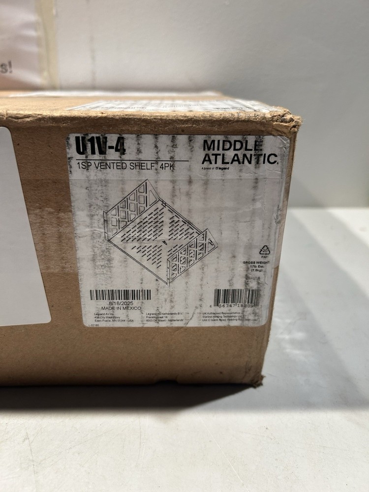 Middle Atlantic Products U1V4 Rack Shelf