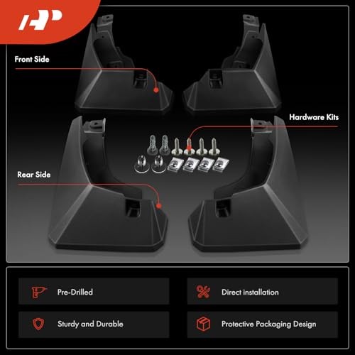 - 4PCS - Mud Flaps Splash Guards Mudguards Mudflaps - with Hardware Kits