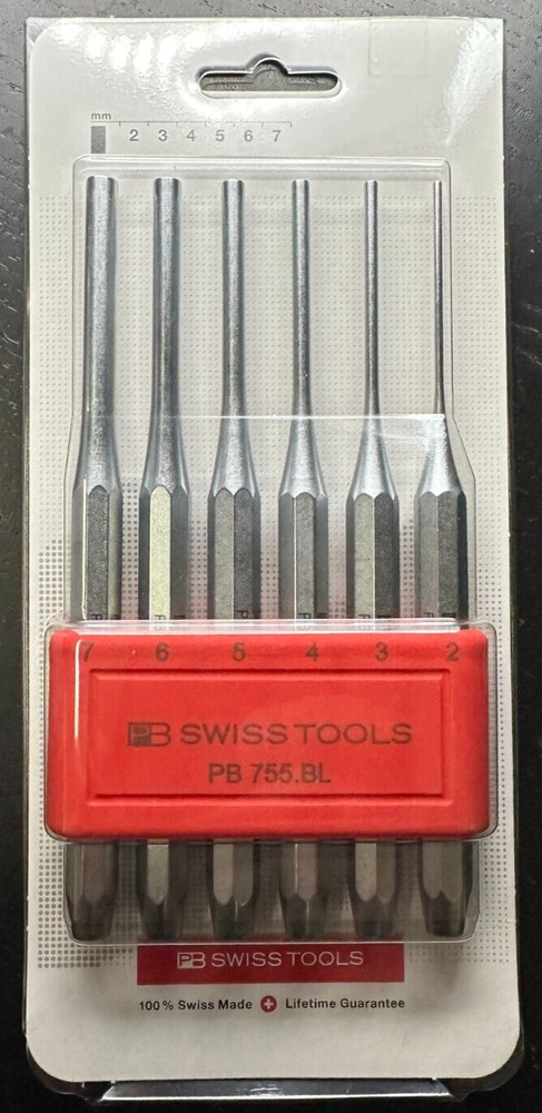 SWISS TOOLS 6pcs Long Pin Punch Set Hand Tools Model No.755BCN