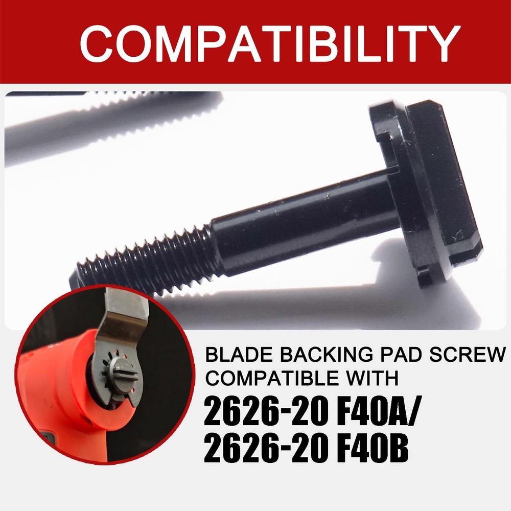 2 Pack 06-75-0025 Blade Backing Pad Screw for 2626-20 M18 Multi-Tool - Black